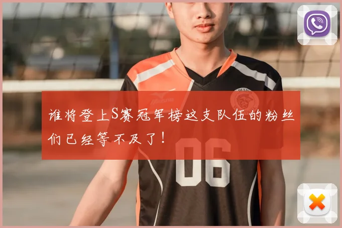 谁将登上S赛冠军榜这支队伍的粉丝们已经等不及了!